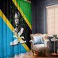 Julius Nyerere Window Curtain Education is a Way of Fighting Poverty Quote and Tanzanian Flag Alphabet - African Pride