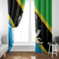 Julius Nyerere Window Curtain Education is a Way of Fighting Poverty Quote and Tanzanian Flag Alphabet - African Pride