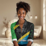 Julius Nyerere Women Casual Shirt Education is a Way of Fighting Poverty Quote and Tanzanian Flag Alphabet - African Pride