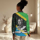 Julius Nyerere Women Casual Shirt Education is a Way of Fighting Poverty Quote and Tanzanian Flag Alphabet - African Pride