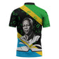 Julius Nyerere Zipper Polo Shirt Education is a Way of Fighting Poverty Quote and Tanzanian Flag Alphabet - African Pride