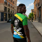 Julius Nyerere Zipper Polo Shirt Education is a Way of Fighting Poverty Quote and Tanzanian Flag Alphabet - African Pride