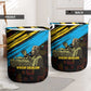 Julius Nyerere Laundry Basket Ujamaa African Socialism Text and Bold Striped Pattern - African Pride