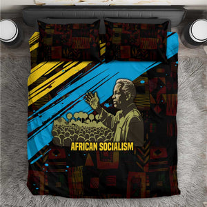 Julius Nyerere Bedding Set Ujamaa African Socialism Text and Bold Striped Pattern - African Pride