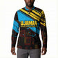 Julius Nyerere Button Sweatshirt Ujamaa African Socialism Text and Bold Striped Pattern