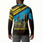 Julius Nyerere Button Sweatshirt Ujamaa African Socialism Text and Bold Striped Pattern