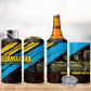 Julius Nyerere 4 in 1 Can Cooler Tumbler Ujamaa African Socialism Text and Bold Striped Pattern - African Pride