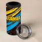 Julius Nyerere 4 in 1 Can Cooler Tumbler Ujamaa African Socialism Text and Bold Striped Pattern - African Pride