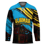 Julius Nyerere Hockey Jersey Ujamaa African Socialism Text and Bold Striped Pattern - African Pride