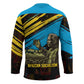Julius Nyerere Hockey Jersey Ujamaa African Socialism Text and Bold Striped Pattern - African Pride
