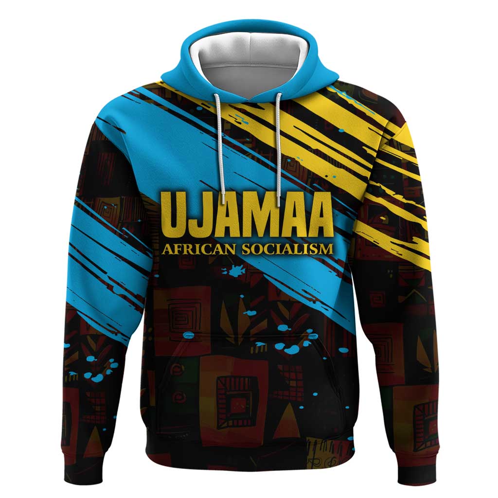 Julius Nyerere Hoodie Ujamaa African Socialism Text and Bold Striped Pattern - African Pride