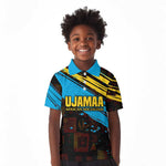 Julius Nyerere Kid Polo Shirt Ujamaa African Socialism Text and Bold Striped Pattern - African Pride