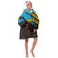 Julius Nyerere Kid Wearable Blanket Hoodie Ujamaa African Socialism Text and Bold Striped Pattern - African Pride