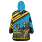 Julius Nyerere Kid Wearable Blanket Hoodie Ujamaa African Socialism Text and Bold Striped Pattern - African Pride