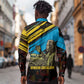 Julius Nyerere Long Sleeve Button Shirt Ujamaa African Socialism Text and Bold Striped Pattern - African Pride