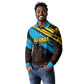 Julius Nyerere Long Sleeve Polo Shirt Ujamaa African Socialism Text and Bold Striped Pattern - African Pride