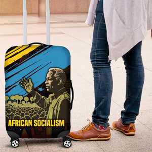 Julius Nyerere Luggage Cover Ujamaa African Socialism Text and Bold Striped Pattern - African Pride