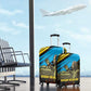 Julius Nyerere Luggage Cover Ujamaa African Socialism Text and Bold Striped Pattern - African Pride