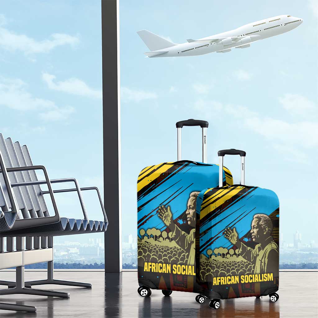 Julius Nyerere Luggage Cover Ujamaa African Socialism Text and Bold Striped Pattern - African Pride