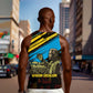 Julius Nyerere Men Tank Top Ujamaa African Socialism Text and Bold Striped Pattern - African Pride
