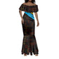 Julius Nyerere Mermaid Dress Ujamaa African Socialism Text and Bold Striped Pattern - African Pride