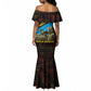 Julius Nyerere Mermaid Dress Ujamaa African Socialism Text and Bold Striped Pattern - African Pride