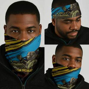 Julius Nyerere Neck Gaiter Ujamaa African Socialism Text and Bold Striped Pattern - African Pride