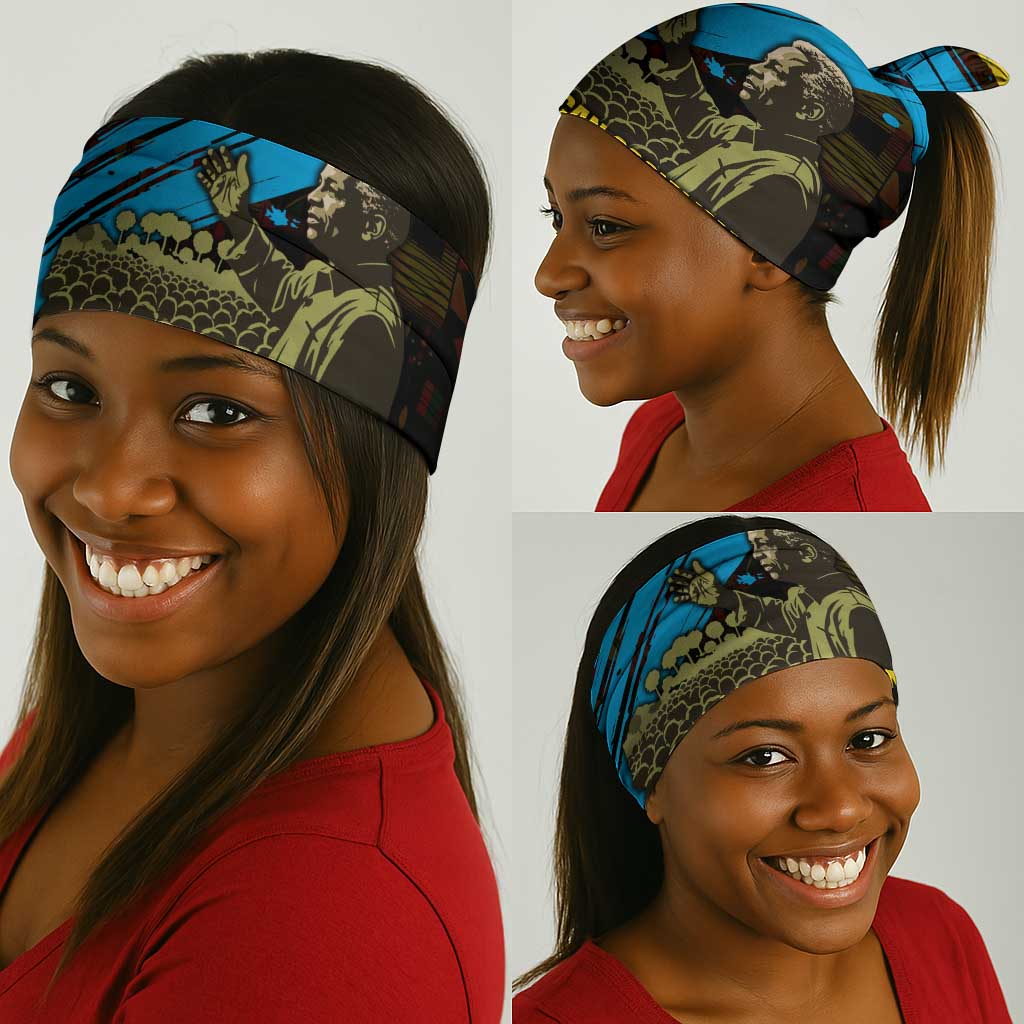 Julius Nyerere Neck Gaiter Ujamaa African Socialism Text and Bold Striped Pattern - African Pride