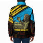 Julius Nyerere Padded Jacket Ujamaa African Socialism Text and Bold Striped Pattern - African Pride