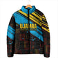 Julius Nyerere Padded Jacket Ujamaa African Socialism Text and Bold Striped Pattern - African Pride