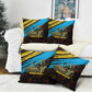 Julius Nyerere Pillow Cover Ujamaa African Socialism Text and Bold Striped Pattern - African Pride