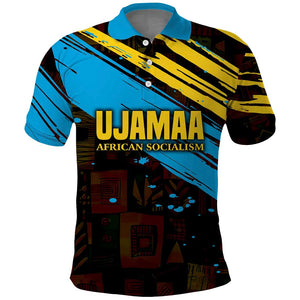 Julius Nyerere Polo Shirt Ujamaa African Socialism Text and Bold Striped Pattern - African Pride