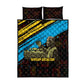 Julius Nyerere Quilt Bed Set Ujamaa African Socialism Text and Bold Striped Pattern - African Pride