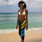 Julius Nyerere Sarong Ujamaa African Socialism Text and Bold Striped Pattern - African Pride