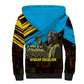 Julius Nyerere Sherpa Hoodie Ujamaa African Socialism Text and Bold Striped Pattern - African Pride