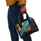 Julius Nyerere Shoulder Handbag Ujamaa African Socialism Text and Bold Striped Pattern - African Pride