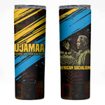 Julius Nyerere Skinny Tumbler Ujamaa African Socialism Text and Bold Striped Pattern - African Pride