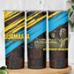 Julius Nyerere Skinny Tumbler Ujamaa African Socialism Text and Bold Striped Pattern - African Pride