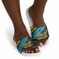 Julius Nyerere Slide Sandals Ujamaa African Socialism Text and Bold Striped Pattern - African Pride