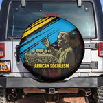 Julius Nyerere Spare Tire Cover Ujamaa African Socialism Text and Bold Striped Pattern - African Pride