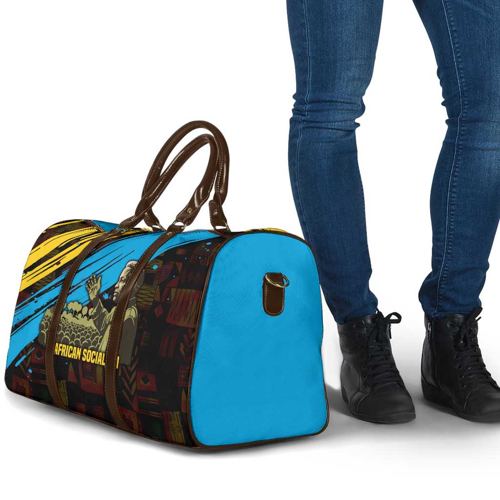 Julius Nyerere Travel Bag Ujamaa African Socialism Text and Bold Striped Pattern - African Pride