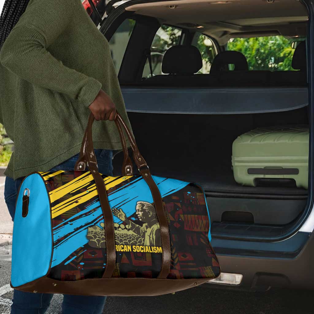 Julius Nyerere Travel Bag Ujamaa African Socialism Text and Bold Striped Pattern - African Pride