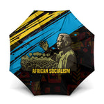 Julius Nyerere Umbrella Ujamaa African Socialism Text and Bold Striped Pattern - African Pride