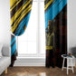 Julius Nyerere Window Curtain Ujamaa African Socialism Text and Bold Striped Pattern - African Pride