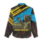 Julius Nyerere Women Casual Shirt Ujamaa African Socialism Text and Bold Striped Pattern - African Pride