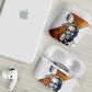 Julius Nyerere AirPods Case with Smiling Portrait, Tribal Pattern and Simplicity is Power Quote - African Pride