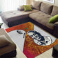 Julius Nyerere Area Rug with Smiling Portrait, Tribal Pattern and Simplicity is Power Quote - African Pride