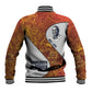 Julius Nyerere Baseball Jacket with Smiling Portrait, Tribal Pattern and Simplicity is Power Quote - African Pride
