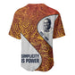 Julius Nyerere Baseball Jersey with Smiling Portrait, Tribal Pattern and Simplicity is Power Quote - African Pride