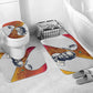 Julius Nyerere Bathroom Set with Smiling Portrait, Tribal Pattern and Simplicity is Power Quote - African Pride